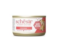 Schesir Veterinary Solutions | Solutions vétérinaires chats | diverses recettes | 8 x 80 g | (8 x 80 g, steaks de poulet gastro-intestinaux)