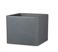 Scheurich Alea 30 Pot de fleurs carré en plastique recyclé Noir granit