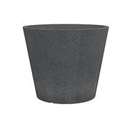 Scheurich C-Cône 40, pot à plantes/pot de fleurs/pot de jardin, rond, couleur : Stony Black, fabriqué avec du plastique recy arantie de 10 ans, pour l'extérieur