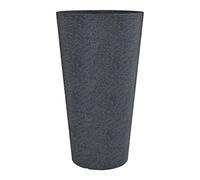 Scheurich Coneo Pot de Fleurs Haut, Plastique, Schwarz Granit, Ø 39 cm, Höhe 70 cm
