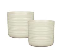 Scheurich Cottage, Lot de 2 pots de fleurs en céramique, couleur : vert silencieux, 16,6 cm de diamètre, 15,3 cm de haut, 2,6 l de vol.