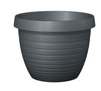 Scheurich Country Star Pot de Fleurs en Plastique, Gris métallisé, 40 cm de diamètre, 30 cm de Haut, 21,5 l de vol.