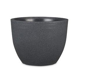 Scheurich Firenze 50, bac à Plantes/Pot de Fleurs/jardinière, Rond, Couleur : Granit Noir, fabriqué avec du Plastique recy arantie 10 Ans, pour l'extérieur