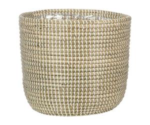 Scheurich Jonc de mer 22 - Pot en Osier - en jonc de mer - Couleur : Blanc - Diamètre : 22 cm - Hauteur : 19,5 cm - Volume : 7,5 l