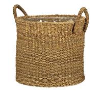 Scheurich Jonc de mer 23 - Panier à plantes avec poignées en jonc de mer - Couleur : rainure - Diamètre : 24 cm - Hauteur : 20 cm - Volume : 7,5 l