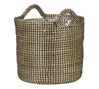 Scheurich Jonc de mer 26 - Panier à plantes avec poignées en jonc de mer - Couleur : noir - Diamètre : 26 cm - Hauteur : 23,5 cm - Volume : 13,1 l