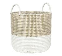 Scheurich Jonc de mer 27 - Jardinière en osier avec poignées en jonc de mer - Couleur : blanc naturel - Diamètre : 27 cm - Hauteur : 23,5 cm - Volume : 13,1 l