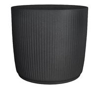 Scheurich Linetto - Pot de Fleurs Rond 30 cm Noir Pierre - Fabriqué en Plastique recyclé - pour l'extérieur