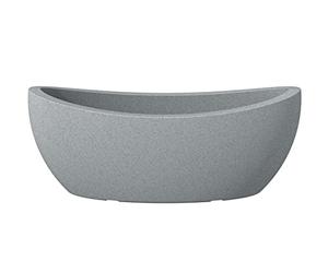 Scheurich Wave Globe Jardiniere 58 - Pot de Fleurs Ovale - Gris Pierre - Fabriqué en Plastique recyclé - pour l'extérieur