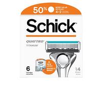 Schick Quattro Titanium Razor Blade Refills for Men Value Pack, 6 Count