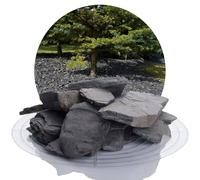 Schicker Mineral Gravier décoratif Noir 40-70 mm 25 kg, Gravier d'ardoise provenant d'Allemagne, Ardoise concassée, Pierre Naturelle aux Couleurs résistantes, idéale pour l'aménagement de Jardins