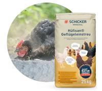 Schicker Mineral Litière minérale pour poulailler Hüfisan, 2-en-1 litière & Sable de Bain, Diabase Naturelle Anti-Odeur et humidité, 25 kg, pour Poules, Pigeons et Autres volailles