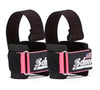 Schiek Sangles de traction avec protection poignet et cale, Schiek Sports Handgelenkschutz mit Zughilfen Plus Dübel Modell 1000dlsp, schwarz-pink