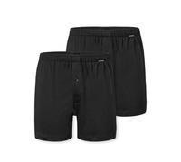 Schiesser 2 Pack Boxershorts Baumwolle Jersey Weich Multipack-Jerseyboxer Caleçon Boxeur, Noir_182426, M Hommes