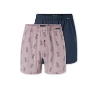 SCHIESSER Boxers ' Basic ' bleu foncé / rose chiné, Taille S