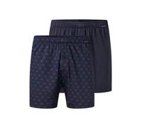 SCHIESSER Boxers ' Basic ' bleu foncé / rouge, Taille XXL