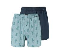 SCHIESSER Boxers ' Basic ' bleu marine / turquoise, Taille XL