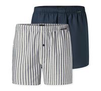 SCHIESSER Boxers bleu / gris / blanc, Taille 4XL