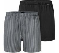 SCHIESSER Boxershorts Homme Jersey, Lot de 2 - 2Pack Boxershorts, Coton, uni Noir/Gris 2XL