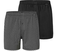 SCHIESSER Boxershorts Homme Jersey, Lot de 2 - 2Pack Boxershorts, Coton, Unicolore Noir/Blanc 2XL