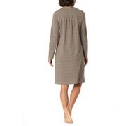 Schiesser Chemise de Nuit à Manches Longues 100% Coton Sleepshirt Bigshirt 100 cm Longueur-Nightwear, Taupe, 38 Femme