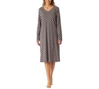 Schiesser Chemise de nuit à manches longues en coton doux pour femme avec poches, Graphite_181985, 50
