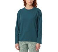 Schiesser Chemise de Nuit à Manches Longues en Coton - Mix + Relax, Bleu pétrole 182103, 40 Femme