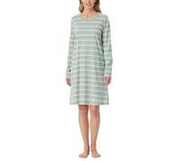 Schiesser Chemise Manches Longues en Coton Doux avec Poches-Vêtements de Nuit, Vert chiné_181964, 38 Femme
