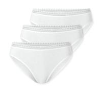Schiesser Damen 3 Pack Slip Unterwäsche mit Spitze Baumwolle Mix-Multipacks, Blanc_182908, 48 Femmes