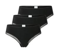 Schiesser Damen 3 Pack String mit Spitze Baumwolle Mix-Modern Multipacks, Noir_182907, 42 Femmes