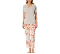 Schiesser Damen Schlafanzug 7/8 Hose Kurzarm-Selected Premium Ensemble de Pijama, Jaspe Gris 182540, 40 Femmes