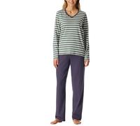 Schiesser Damen Schlafanzug Lang Baumwolle-Nightwear Ensemble de Pijama, Mineral_181756, 50 Femmes