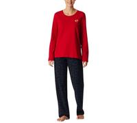 Schiesser Damen Schlafanzug Lang Baumwolle-Nightwear Ensemble de Pijama, Rouge_183205, 38 Femmes