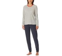 Schiesser Damen Schlafanzug Lang mit Bündchen Langarm-Casual Essentials Ensemble de Pijama, Blanc cassé 181255, 42 Femmes