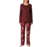 Schiesser Damen Schlafanzug Set Lang Baumwolle Modal-Nightwear Ensemble de Pijama, Bourgogne 181237, 50 Femmes