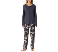 Schiesser Damen Schlafanzug Set Lang Baumwolle Modal-Nightwear Ensemble de Pijama, Graphite_181237, 50 Femmes