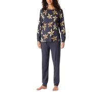 Schiesser Damen Schlafanzug Set Lang Baumwolle Modal-Nightwear Ensemble de Pijama, Graphite_182019, 40 Femmes