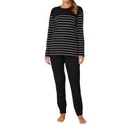 Schiesser Damen Zweiteiliger Schlafanzug Langarm Ensemble de Pijama, Schwarz, 36 Femme