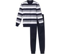 SCHIESSER Ensemble pyjama homme 2 pièces - long, col V, coton, rayures Bleu M