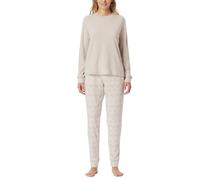 Schiesser Ensemble Pyjama Long Extra Chaud - Selected Premium Warming Pijama, Beige 181990, 48 Femme