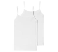Schiesser Essential Lot de 2 Top Spaghetti sous-vêtement, Opaque, Blanc, 38 Femme