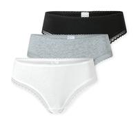 Schiesser Femmes Fils, 3er Paquet - 3Pack Cheeky String, Coton Extensible, Uni