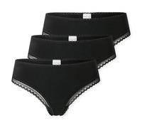 Schiesser Femmes Fils, 3er Paquet - 3Pack Cheeky String, Coton Extensible, Uni
