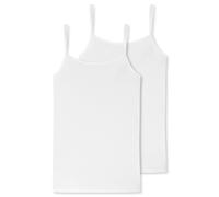 Schiesser Essential Lot de 2 Top Spaghetti sous-vêtement, Opaque, Blanc, 38 Femme