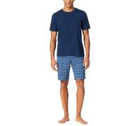 Schiesser Herren Schlafanzug Kurz Rundhals-Nightwear Set Ensemble de Pijama, Bleu foncé 181157, 50 Hommes