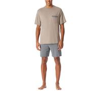 Schiesser Herren Schlafanzug Kurz Rundhals-Nightwear Set Ensemble de Pijama, Taupe 180261, 56 Hommes