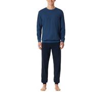 Schiesser Herren Schlafanzug Lang mit Bündchen-Nightwear Set Ensemble de Pijama, Bleu Atlantique_181156, 54 Hommes