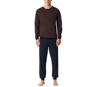 Schiesser Pyjama long homme Comfort Essentials avec bords-côtes Brun rougeâtre Taille 50