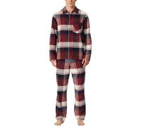 Schiesser Herren Schlafanzug Lang mit Knopfleiste Flanell-Nightwear Set Ensemble de Pijama, Bourgogne 182029, 52 Hommes
