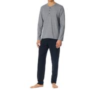 SCHIESSER Pyjama long 'Essentials ' bleu nuit / bleu-gris, Taille M